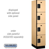 15" Wide Four Tier Designer Wood Locker - 1 Wide - 6 Feet High - 21" Deep by Salsbury