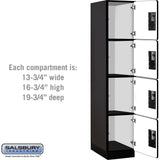 15" Wide Four Tier Designer Wood Locker - 1 Wide - 6 Feet High - 21" Deep by Salsbury