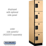 15" Wide Four Tier Designer Wood Locker - 1 Wide - 6 Feet High - 24" Deep by Salsbury