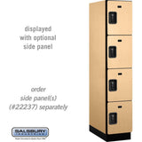 15" Wide Four Tier Designer Wood Locker - 1 Wide - 6 Feet High - 24" Deep by Salsbury