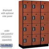 15" Wide Four Tier Designer Wood Locker - 3 Wide - 6 Feet High - 18" Deep by Salsbury
