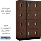 15" Wide Four Tier Designer Wood Locker - 3 Wide - 6 Feet High - 18" Deep by Salsbury