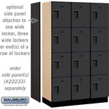 15" Wide Four Tier Designer Wood Locker - 3 Wide - 6 Feet High - 18" Deep by Salsbury