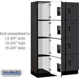 15" Wide Four Tier Designer Wood Locker - 3 Wide - 6 Feet High - 18" Deep by Salsbury