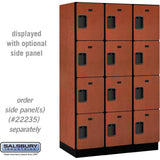 15" Wide Four Tier Designer Wood Locker - 3 Wide - 6 Feet High - 21" Deep by Salsbury
