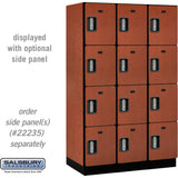 15" Wide Four Tier Designer Wood Locker - 3 Wide - 6 Feet High - 21" Deep by Salsbury