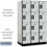 15" Wide Four Tier Designer Wood Locker - 3 Wide - 6 Feet High - 21" Deep by Salsbury