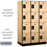 15" Wide Four Tier Designer Wood Locker - 3 Wide - 6 Feet High - 21" Deep by Salsbury