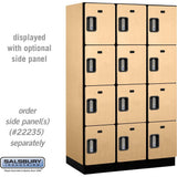 15" Wide Four Tier Designer Wood Locker - 3 Wide - 6 Feet High - 21" Deep by Salsbury