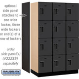 15" Wide Four Tier Designer Wood Locker - 3 Wide - 6 Feet High - 21" Deep by Salsbury