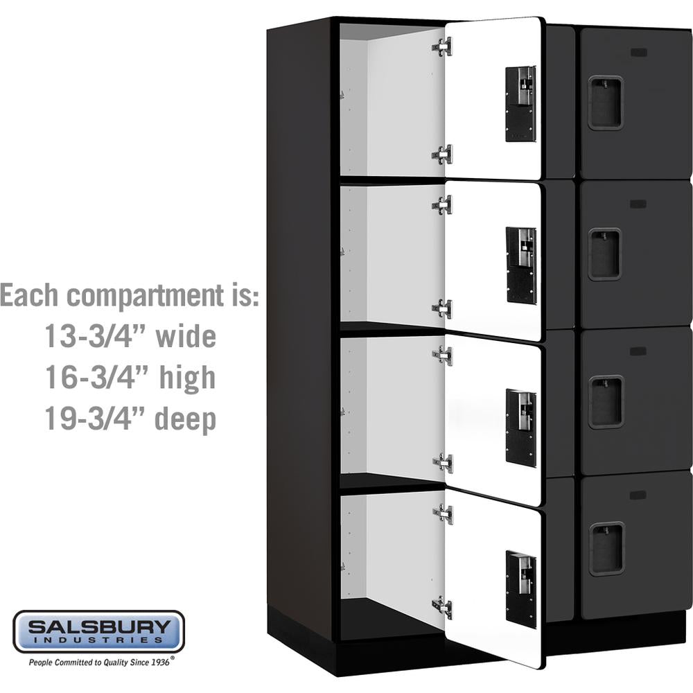 15" Wide Four Tier Designer Wood Locker - 3 Wide - 6 Feet High - 21" Deep by Salsbury