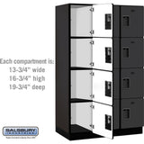 15" Wide Four Tier Designer Wood Locker - 3 Wide - 6 Feet High - 21" Deep by Salsbury