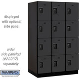 15" Wide Four Tier Designer Wood Locker - 3 Wide - 6 Feet High - 24" Deep by Salsbury