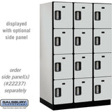 15" Wide Four Tier Designer Wood Locker - 3 Wide - 6 Feet High - 24" Deep by Salsbury
