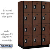 15" Wide Four Tier Designer Wood Locker - 3 Wide - 6 Feet High - 24" Deep by Salsbury