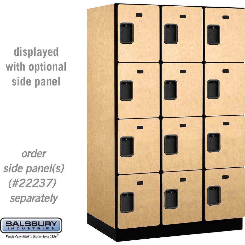 15" Wide Four Tier Designer Wood Locker - 3 Wide - 6 Feet High - 24" Deep by Salsbury