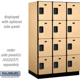 15" Wide Four Tier Designer Wood Locker - 3 Wide - 6 Feet High - 24" Deep by Salsbury