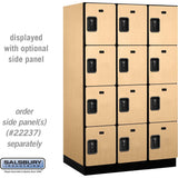15" Wide Four Tier Designer Wood Locker - 3 Wide - 6 Feet High - 24" Deep by Salsbury