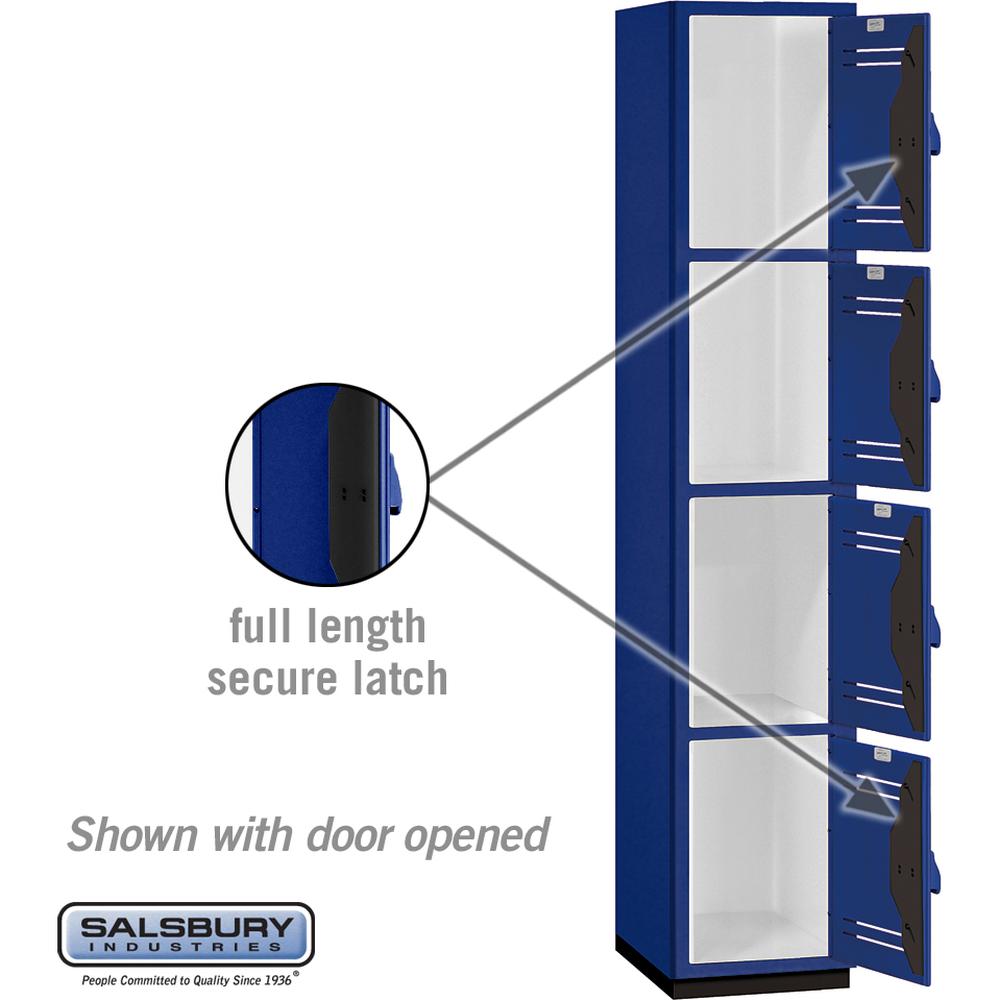 15" Wide Four Tier Heavy Duty Plastic Locker - 1 Wide - 6 Feet High - 18" Deep by Salsbury