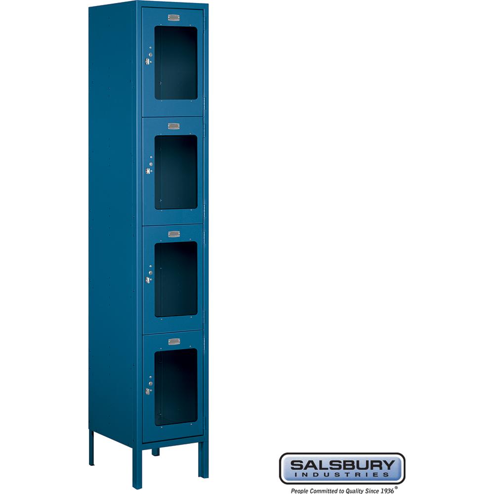 15" Wide Four Tier See-Through Metal Locker - 1 Wide - 6 Feet High - 15" Deep by Salsbury