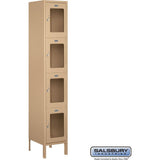 15" Wide Four Tier See-Through Metal Locker - 1 Wide - 6 Feet High - 15" Deep by Salsbury