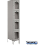 15" Wide Four Tier See-Through Metal Locker - 1 Wide - 6 Feet High - 18" Deep by Salsbury