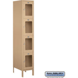 15" Wide Four Tier See-Through Metal Locker - 1 Wide - 6 Feet High - 18" Deep by Salsbury