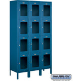 15" Wide Four Tier See-Through Metal Locker - 3 Wide - 6 Feet High - 15" Deep by Salsbury