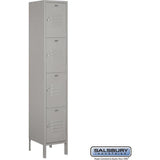 15" Wide Four Tier Standard Metal Locker - 1 Wide - 6 Feet High - 15" Deep by Salsbury