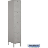 15" Wide Four Tier Standard Metal Locker - 1 Wide - 6 Feet High - 18" Deep by Salsbury