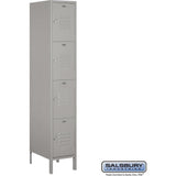 15" Wide Four Tier Standard Metal Locker - 1 Wide - 6 Feet High - 18" Deep by Salsbury
