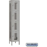 15" Wide Four Tier Vented Metal Locker - 1 Wide - 6 Feet High - 15" Deep by Salsbury