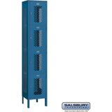 15" Wide Four Tier Vented Metal Locker - 1 Wide - 6 Feet High - 15" Deep by Salsbury