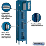 15" Wide Four Tier Vented Metal Locker - 1 Wide - 6 Feet High - 15" Deep by Salsbury