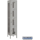 15" Wide Four Tier Vented Metal Locker - 1 Wide - 6 Feet High - 18" Deep by Salsbury