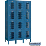 15" Wide Four Tier Vented Metal Locker - 3 Wide - 6 Feet High - 18" Deep by Salsbury