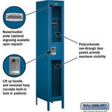 15" Wide Single Tier See-Through Metal Locker - 1 Wide - 6 Feet High - 18" Deep by Salsbury