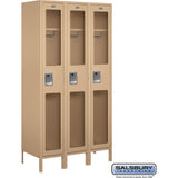 15" Wide Single Tier See-Through Metal Locker - 3 Wide - 6 Feet High - 18" Deep by Salsbury