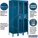 15" Wide Single Tier See-Through Metal Locker - 3 Wide - 6 Feet High - 18" Deep by Salsbury