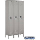 15" Wide Single Tier Standard Metal Locker - 3 Wide - 6 Feet High - 15" Deep by Salsbury