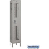 15" Wide Single Tier Vented Metal Locker - 1 Wide - 6 Feet High - 15" Deep by Salsbury