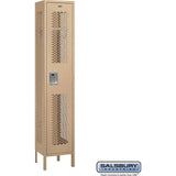 15" Wide Single Tier Vented Metal Locker - 1 Wide - 6 Feet High - 15" Deep by Salsbury