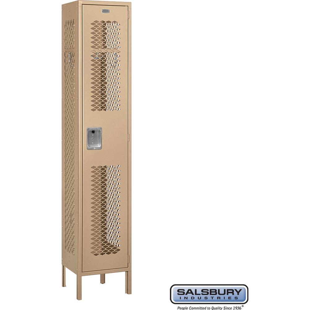 15" Wide Single Tier Vented Metal Locker - 1 Wide - 6 Feet High - 15" Deep by Salsbury