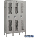 15" Wide Single Tier Vented Metal Locker - 3 Wide - 6 Feet High - 18" Deep by Salsbury