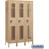 15" Wide Single Tier Vented Metal Locker - 3 Wide - 6 Feet High - 18" Deep by Salsbury