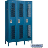 15" Wide Single Tier Vented Metal Locker - 3 Wide - 6 Feet High - 18" Deep by Salsbury