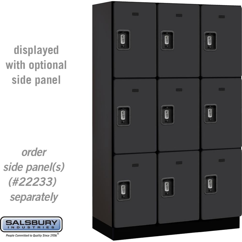 15" Wide Triple Tier Designer Wood Locker - 3 Wide - 6 Feet High - 18" Deep by Salsbury