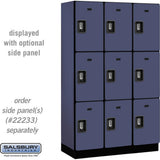 15" Wide Triple Tier Designer Wood Locker - 3 Wide - 6 Feet High - 18" Deep by Salsbury