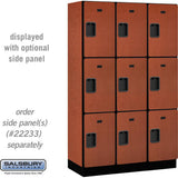 15" Wide Triple Tier Designer Wood Locker - 3 Wide - 6 Feet High - 18" Deep by Salsbury