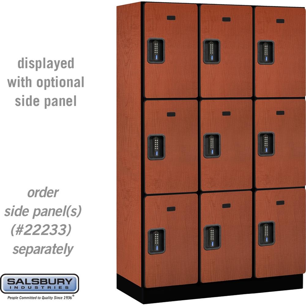 15" Wide Triple Tier Designer Wood Locker - 3 Wide - 6 Feet High - 18" Deep by Salsbury